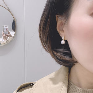 Boucles d'oreilles en perles d'eau douce de 9 à 11 mm, argent pur, style français, rondes, forte brillance, bijoux à la mode - Product Image 3