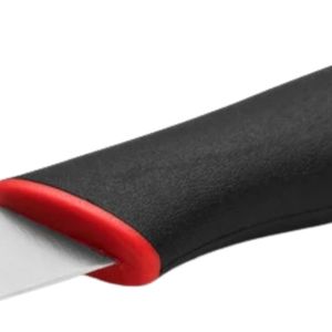 Couteaux d'office de cuisine à manche noir avec accent rouge, lame droite argentée pour couper les fruits, éplucher les légumes et préparer les repas - Product Image 3