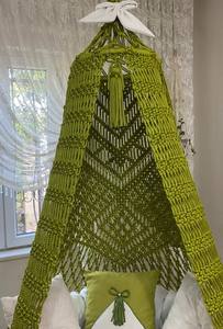 Columpio doble de macramé verde para patio, columpio de patio, columpio de macramé, macramé colgante - Product Image 3