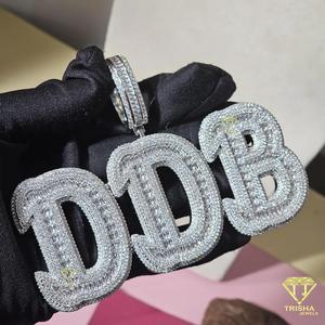 Collar con Nombre Personalizado de Diamante Moissanite de Lujo, Colgante Hip Hop, Regalo de Joyería - Product Image 3