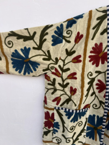 Vintage Velvet Suzani Bomber <b>Jacket</b> Handmade Embroidered <b>Reversible</b> Floral Pattern Boho Short Coat Ethnic Wear All Season - Product Image 3