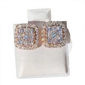 Moissanite Sterling <b>Silver</b> Square <b>stud</b> <b>Earring</b> Moissanite Round & Square Customized <b>Earring</b> And Other Diamond Jewelry - Product Image 1
