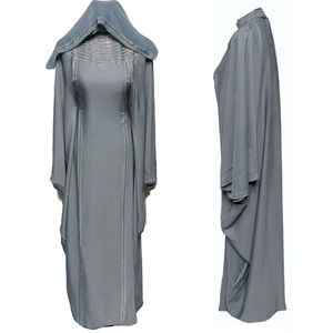 Vestidos Maxi de Moda Musulmana para Mujer, Hijab, Casuales, de Poliéster y Chifón, Manga Larga, Cintura Alta, Plisados, Abaya, Holgados - Product Image 4
