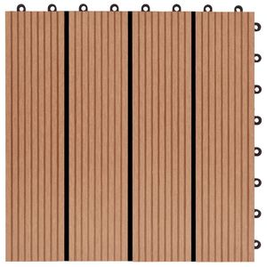 22 pz 11.8 "x 11.8" 2 mq WPC Teak pavimentazioni colorate per esterni e rivestimento a parete per giardino giardino e molto altro ancora! - Product Image 5