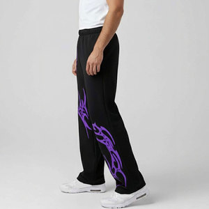 Men's Black Purple Tribal Print Sweatpants Elastic Waist Casual <b>Joggers</b> <b>Polyester</b> Breathable Autumn Wear - Product Image 5