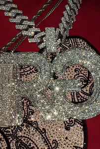 Collar de Plata 925 con Colgante de Moissanita con Letra RG Personalizada, Estilo Hip Hop, Joyería Iced Out - Product Image 2