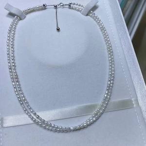 Collar Ajustable de Plata S925 Versión Coreana 2025, Hermosa Perla Barroca de Agua Dulce de 3-4 mm con Cadena de Doble Capa - Product Image 1