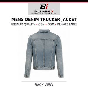 Veste en jean unisexe personnalisée de haute qualité, coupe ajustée, décontractée, en coton lavé, manches longues, col rabattu, respirante, coupe-vent, automne - Product Image 2