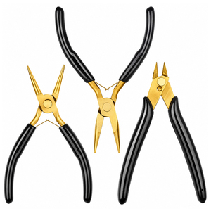 Ensemble de pinces à bijoux, pinces à bec effilé, pinces à bec rond, coupe-fils pour la fabrication de bijoux, la réparation de perles et l'artisanat - Product Image 1