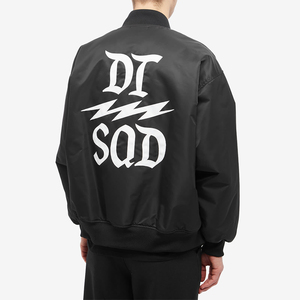 Custom Letter D Print Oversized <b>Black</b> Bomber Jacket Men Retro Streetwear Varsity Baseball Coat Hip Hop <b>Windbreaker</b> Outerwear - Product Image 3