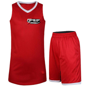 Derniers modèles d'uniformes de basketball pour hommes de haute qualité, logo personnalisé, couleur unie, respirant, écologique, séchage rapide, col en V, 260g - Product Image 4
