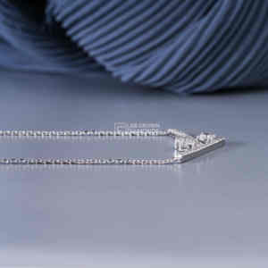 Colgante de Diamante Cultivado en Laboratorio con Corte Brillante Redondo, Plata de Ley S925, Metal Blanco de Lujo, Claridad EF, 29 Piezas, Amuleto, Regalo para Mujer - Product Image 3