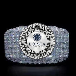 Luxury Fully Automatic VVS Moissanite Diamond Iced Stainless Steel Glass Men's <b>Watch</b> <b>Arabic</b> Quartz ETA Movement Trendy Fashion - Product Image 4