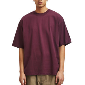 Camisetas Extra Grandes Personalizadas para Hombre, 100% Algodón Grueso, Estilo Urbano, Hombros Caídos, Camiseta Hip Hop Extra Grande para Hombre - Product Image 1