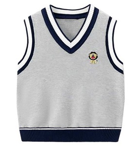 Chaleco de Punto sin Mangas con Cuello en V para Hombre, Transpirable, con Botones, Estilo Vintage Preppy, Prenda para Combinar en Capas - Product Image 1