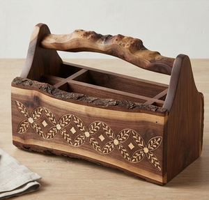 Organisateur de couverts gravé avec séparateurs robustes pour couverts, condiments et articles de fête – Le plus vendu - Product Image 1
