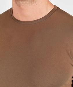 T-shirt en coton pour homme de qualité supérieure, manches longues, col rond classique, vêtements décontractés doux et confortables - Product Image 4
