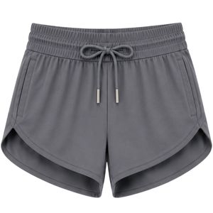 Grey Athletic <b>Shorts</b> <b>Women</b> <b>Elastic</b> <b>Waist</b> Drawstring Running Gym Workout Casual Quick Dry Active Wear <b>Shorts</b> Custom OEM Supplier - Product Image 1