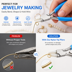 Soft Nylon Jaw Jewelry Pliers Flat Nose Non Marking Tool Wire <b>Adjusting</b> Craft DIY Beading Repair Durable Hand Tool - Product Image 6