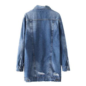 Veste en jean premium pour femme, style Y2K, chic, oversize, courte, vintage, légère, respirante, avec ceinture et boutons, tendance - Product Image 3