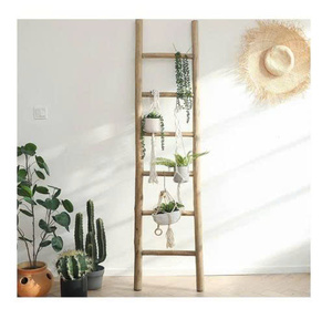 Natural Bamboo <b>Ladder</b> Plant Stand Decorative Rack for Hanging Plants Pots Baskets and Home Decoration - Product Image 1
