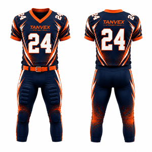 Ensemble uniforme de football américain TANVEX INTERNATIONAL pour homme – Col en V, manches courtes, imprimé par transfert thermique, écologique, anti-humidité - Product Image 4