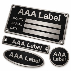 Plaque signalétique en aluminium gravée, plaque d'identification personnalisée pour équipement industriel, fabricant OEM - Product Image 2