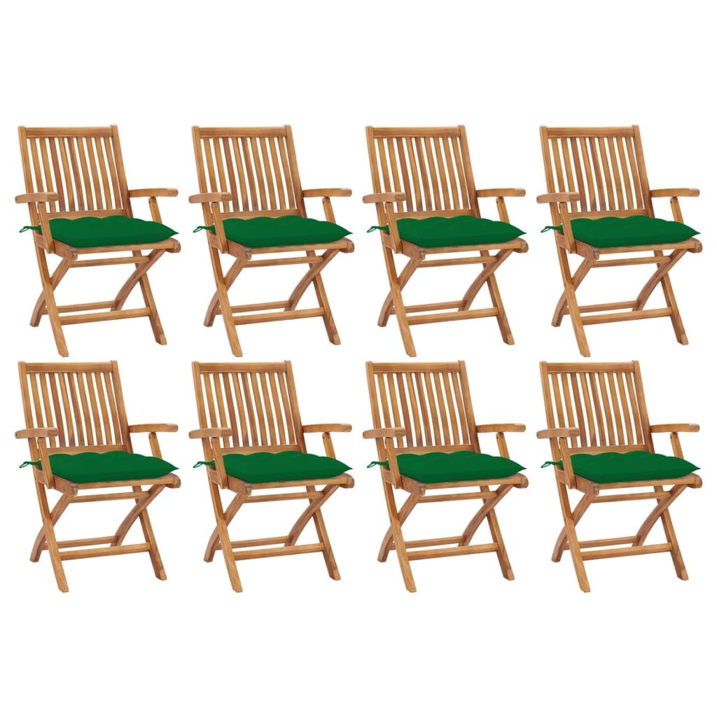 Natural teak,Green cushions Color