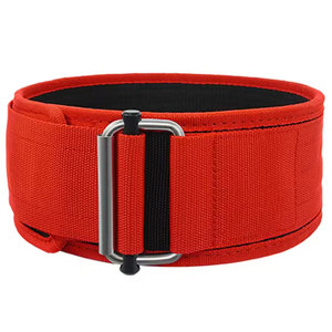 Cinturón de levantamiento de pesas ajustable rojo con cierre de hebilla, soporte transpirable para la cintura, para entrenamiento de fuerza, uso unisex en el gimnasio - Product Image 2
