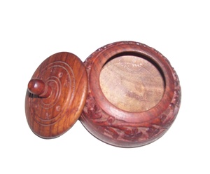 Hucha de madera maciza pulida hecha a mano, ecológica, con tapa decorativa y diseño tallado - Product Image 1