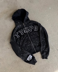 Custom Oversized <b>Zip</b> Up Hoodie Vintage Washed Graphic Streetwear Hoodie Cotton Fleece Full <b>Zip</b> <b>Hooded</b> Sweatshirt for Men Women - Product Image 1