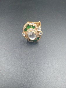 Classic Star Shape Gold Plated Cocktail <b>Ring</b> with Green Enamel and <b>Crystal</b> Rhinestones for Women Wedding Party Jewelry - Product Image 5