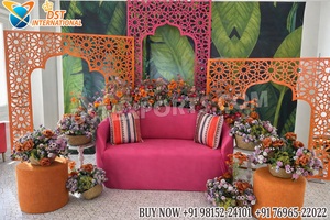 Moroccan Style Laser Cut Panels For Henna Night Decor Vibrant Sangeet Stage <b>Backdrops</b> Colourful Jali Design Metal <b>Frame</b> Setup UK - Product Image 3