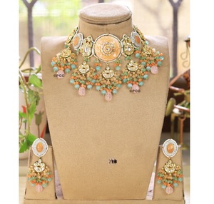 ชุดสร้อยคอพร้อมต่างหูประดับมุกเคลือบทองคุณภาพพรีเมียมสวยงาม เหมาะสำหรับงานหมั้นหรืองานแต่งงาน สำหรับผู้หญิงและเด็กผู้หญิง - Product Image 3