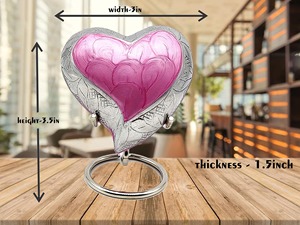 Urne funéraire rose en forme de cœur pour cendres humaines adultes, souvenir classique et magnifique, design funéraire en forme de cœur pour cendres humaines - Product Image 3