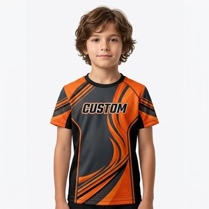 Camiseta Deportiva Sublimada de Manga Corta para Niños con Gráfico de Lobo, Personalizable, Tejido Atlético Transpirable - Product Image 6