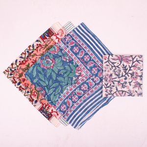 Juego de pañuelos de algodón con estampado vintage, diseño floral, para adultos, accesorios para exteriores para damas - Product Image 4