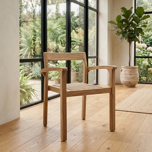 New Modern Minimalist Solid Teak Wood <b>Armchair</b> Eco-Friendly Outdoor Garden Patio <b>Dining</b> Kitchen Seating Indoor Chair Box Units - Product Image 4