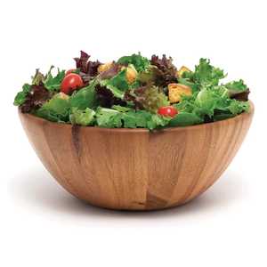 Bol de service en bois de hêtre style scandinave, minimaliste, naturel, pour fruits et salades, vaisselle écologique et durable pour la cuisine - Product Image 2