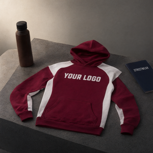 Sudadera con capucha unisex Aafa Sports de 430 GSM de algodón polar con cremallera completa y letras griegas de chenilla, estilo oversize casual streetwear - Product Image 3