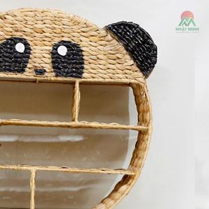 Panda-Shaped Rattan Storage <b>Basket</b> <b>Round</b> Three-Layer Organizer for Living Room Novelty Design Easy Cleaning Standing Type - Product Image 6