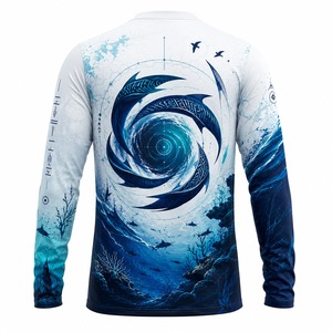 Camisa de Pesca Casual de Manga Larga para Hombre, Estampado de Marlin, Impresión Digital, UPF 50, Anti-UV, Secado Rápido, Poliéster, Ropa para Exteriores - Product Image 2