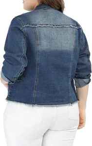 New Arrival Knitted Breathable Quilted Denim <b>Sequin</b> <b>Jacket</b> Women Regular Denim Coat Stylish Ladies - Product Image 2
