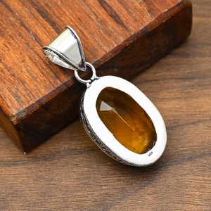 Colgante de Topacio Miel Hecho a Mano en Plata de Ley 925, Hermoso Colgante de Joyería de Topacio Miel Natural, Regalo para el Amor - Product Image 6