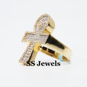 Anillo Cristiano Ankh de Plata de Ley 925 con Baño de Rodio y Diamantes Moissanite VVS para Hombre, Joyería Religiosa Personalizada de Estilo Hip Hop - Product Image 5