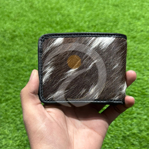 Natural Hair On Cowhide Leather Wallet Handmade <b>Slim</b> Bifold Wallet <b>Card</b> <b>Holder</b> Leather Wallet Elegant Daily Use - Product Image 1