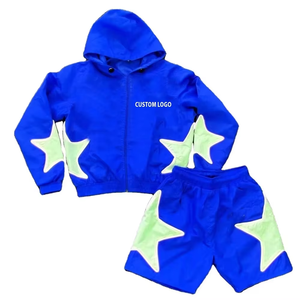 Casual <b>zip</b> <b>hooded</b> sweatshirt Straight <b>zip</b> hoodie set Streetwear mens tracksuit Mens two piece hoodie shorts Streetwear - Product Image 3