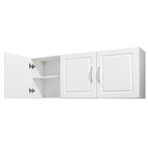 Armadietto da cucina a parete a 2 livelli con 3 ante e ripiano regolabile - Product Image 1