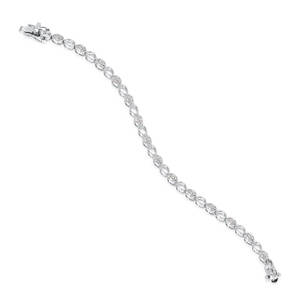 Moissanite Tennis Bracelet Silver Plated Oval Claw Setting Open Link Sparkling Unisex <b>Gift</b> for Anniversary Bridal GRA Certified - Product Image 2