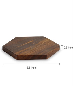 Classic Round Wooden Drink <b>Coasters</b> Eco-Friendly Non-Slip Durable <b>Table</b> Decor - Product Image 1